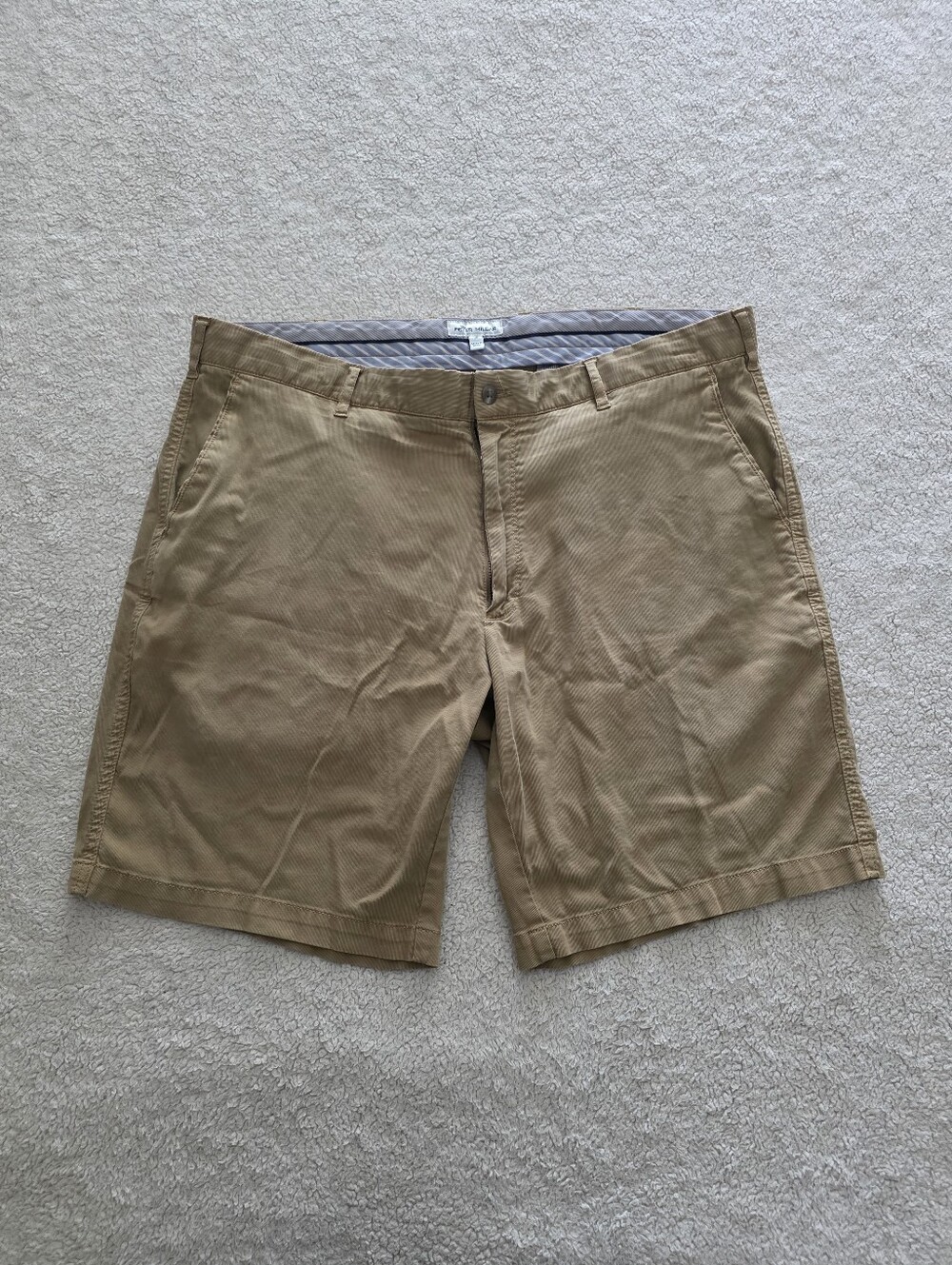Peter Millar Crown Bedford Cotton-Blend Short, Men's Waist 38, GUC - Khaki